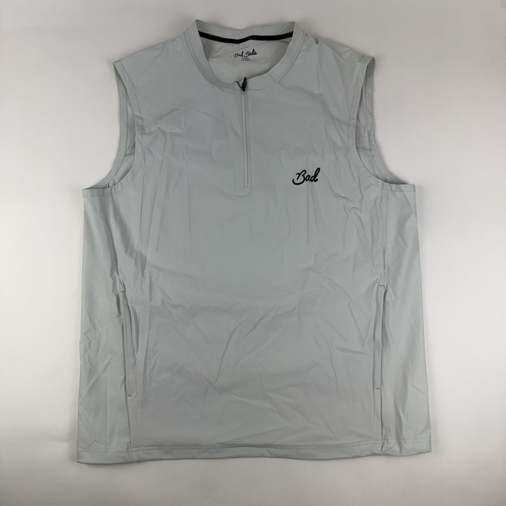 New Mens Bad Birdie Lightweight Gray Full Zip Casual Golf Vest Size Large NWT